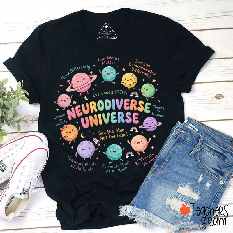Neurodiverse Universe Autism Awareness Teacher T-Shirt