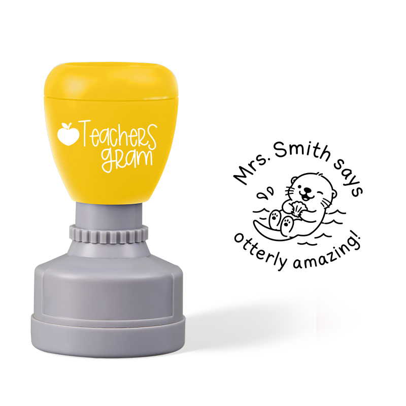 Personalized Name Says Otterly Amazing Teacher Stamp