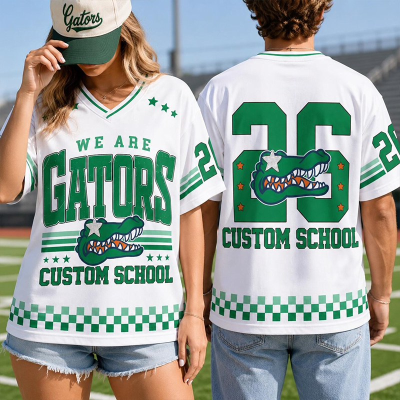 Personalized We Are Mascot School Spirit Checkered Teacher Mesh Jersey