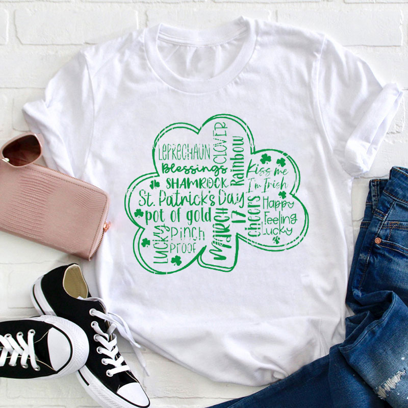 St Patricks Day Shamrock Teacher T-Shirt