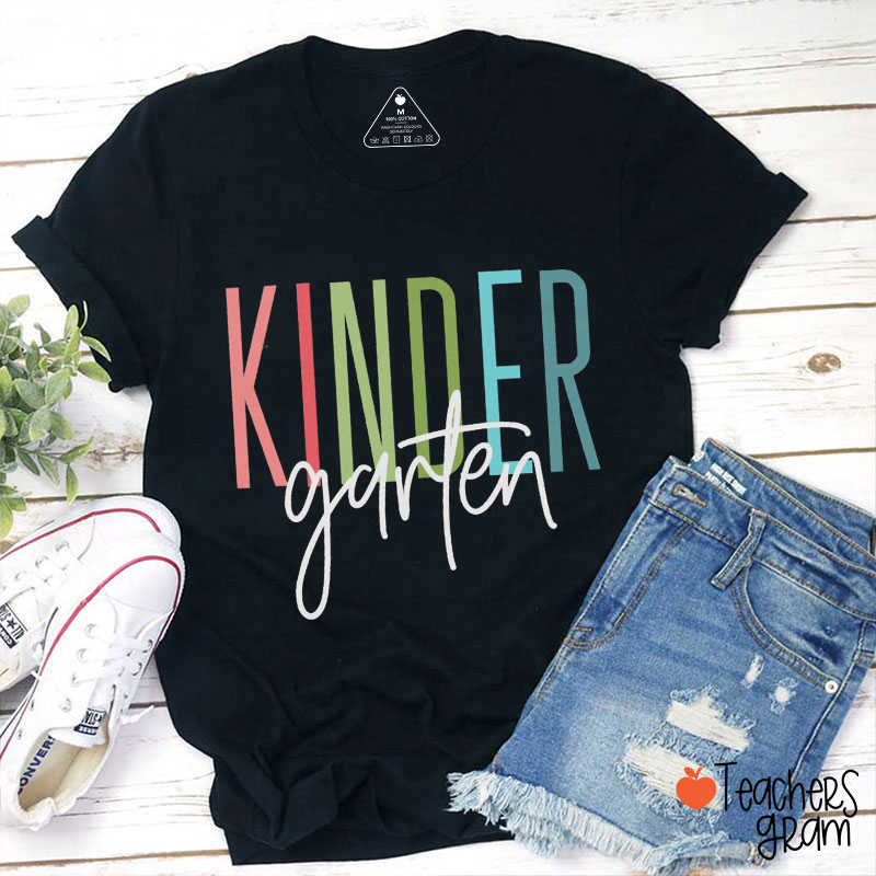 Personalized Single Line Colorful Teacher T-Shirt