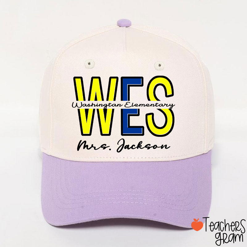 Personalized School Name Abbreviation School Color Teacher Baseball Cap