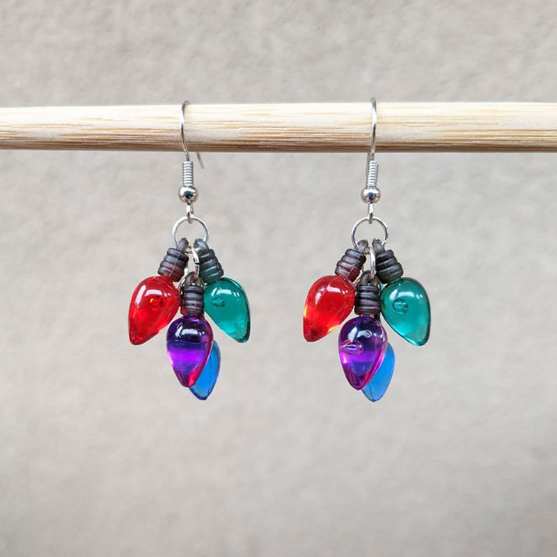 Christmas Light Bulb Teacher Acrylic Earrings