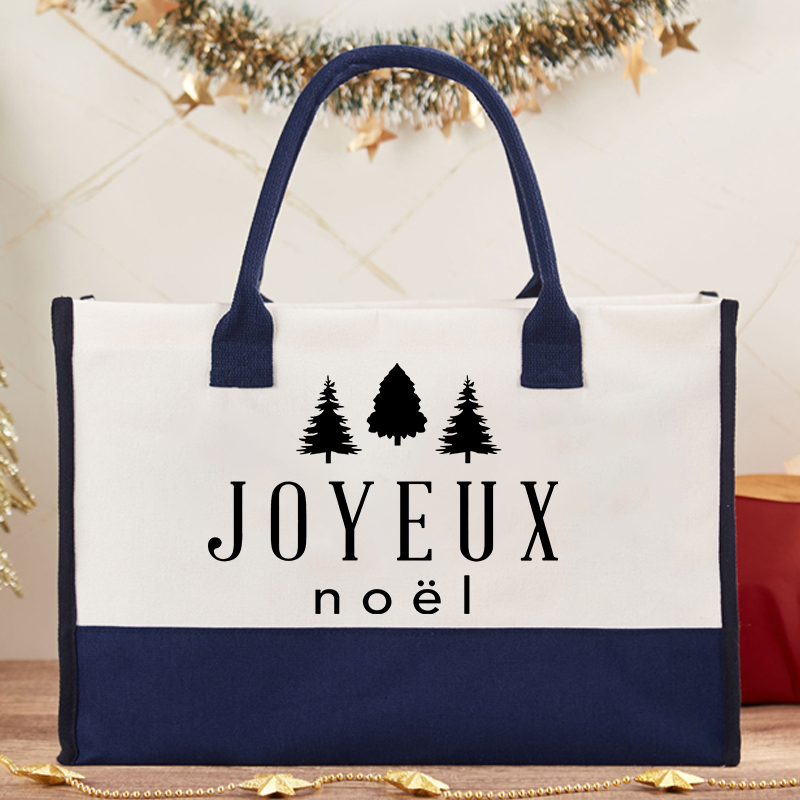 Joyeux Noël Christmas French Teacher Cotton Tote Bag