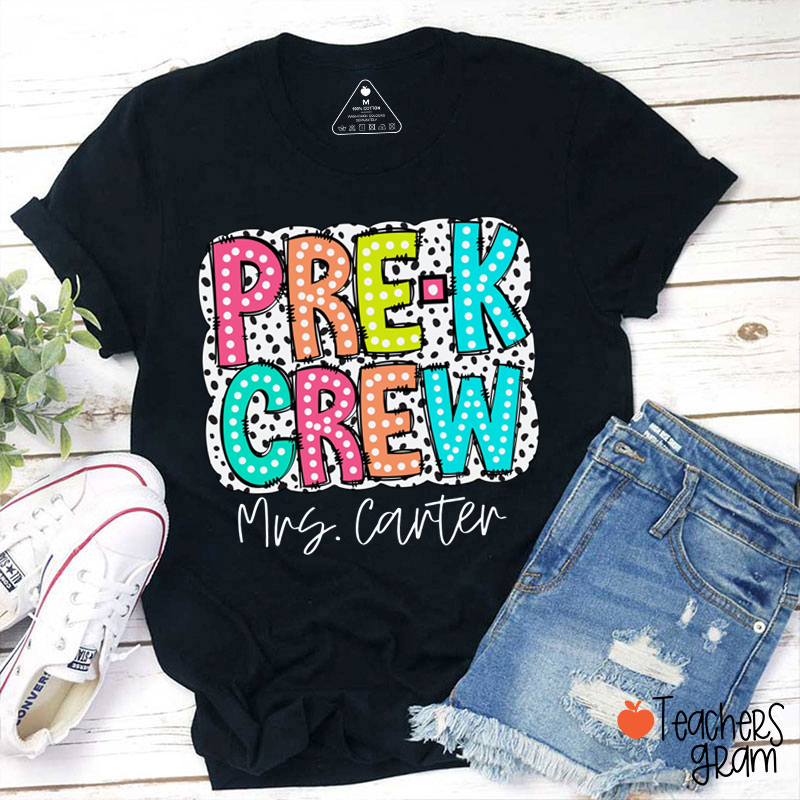 Personalized Grade And Name Dalmatian Dots First Day Of School Teacher T-Shirt