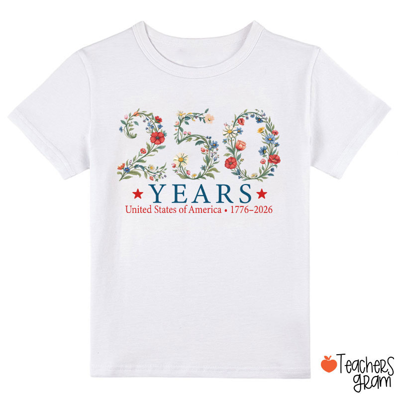 USA 250th Anniversary Floral Class T-Shirt