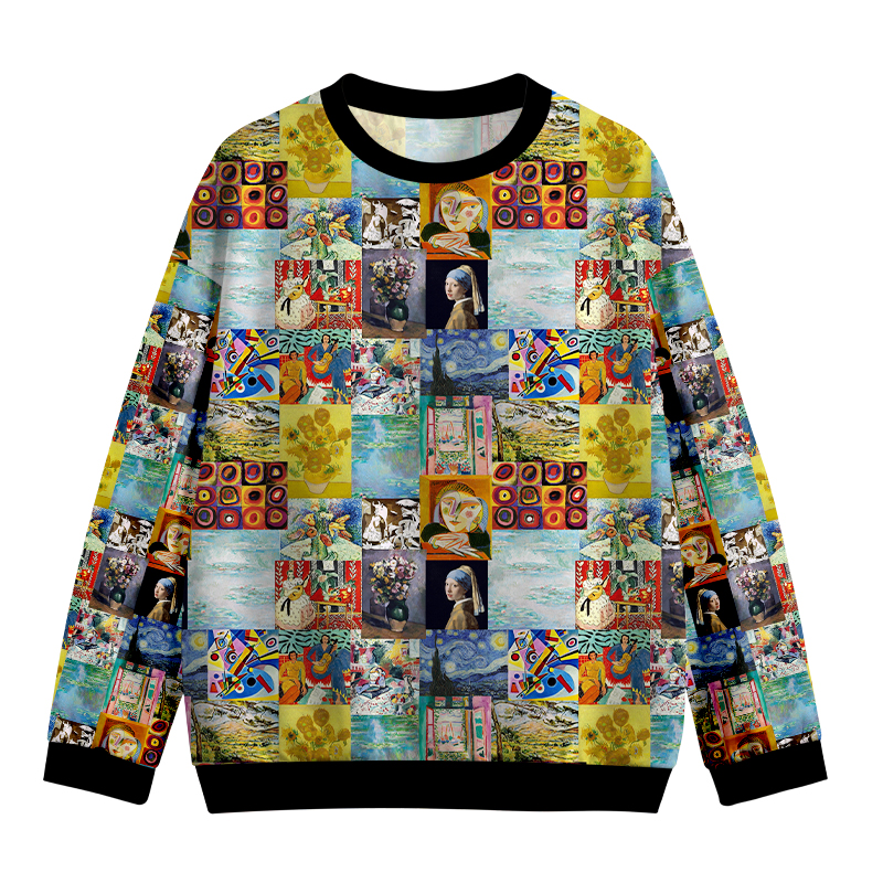 Famous Paintings Display Teacher Printed Sweatshirt