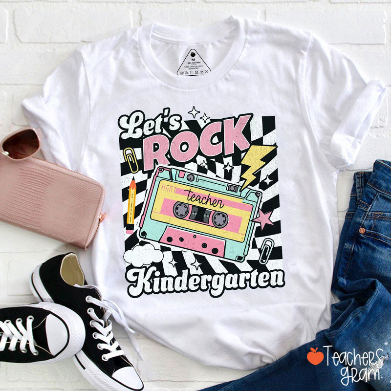 Personalized Grade Let's Rock Teacher T-Shirt