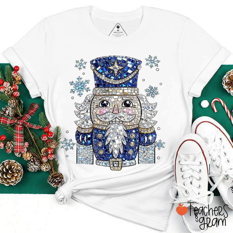 Faux Rhinestone Nut Soldier Teacher T-Shirt