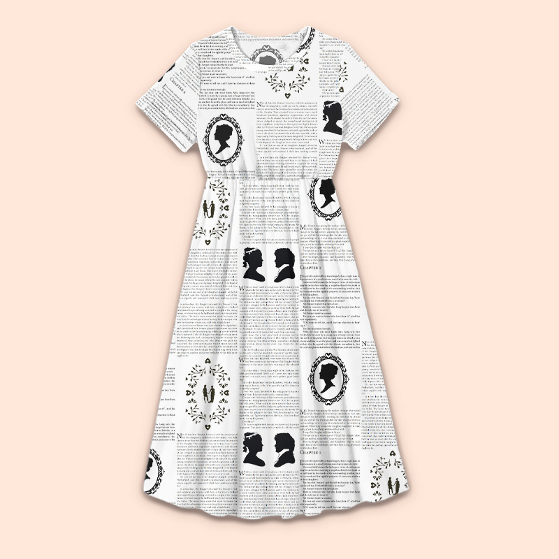 Pride And Prejudice Book Teacher Printed Dress