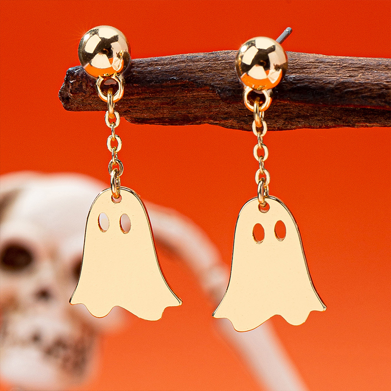 Cute Little Ghost Teacher Metal Earrings