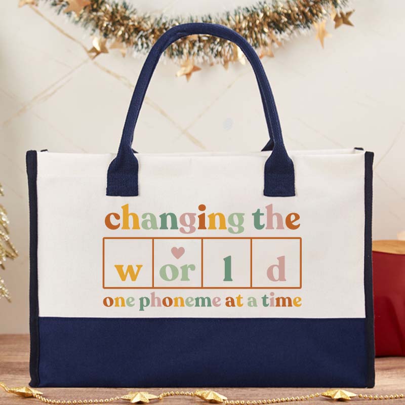 Changing The World One Phoneme At A Time Teacher Cotton Tote Bag