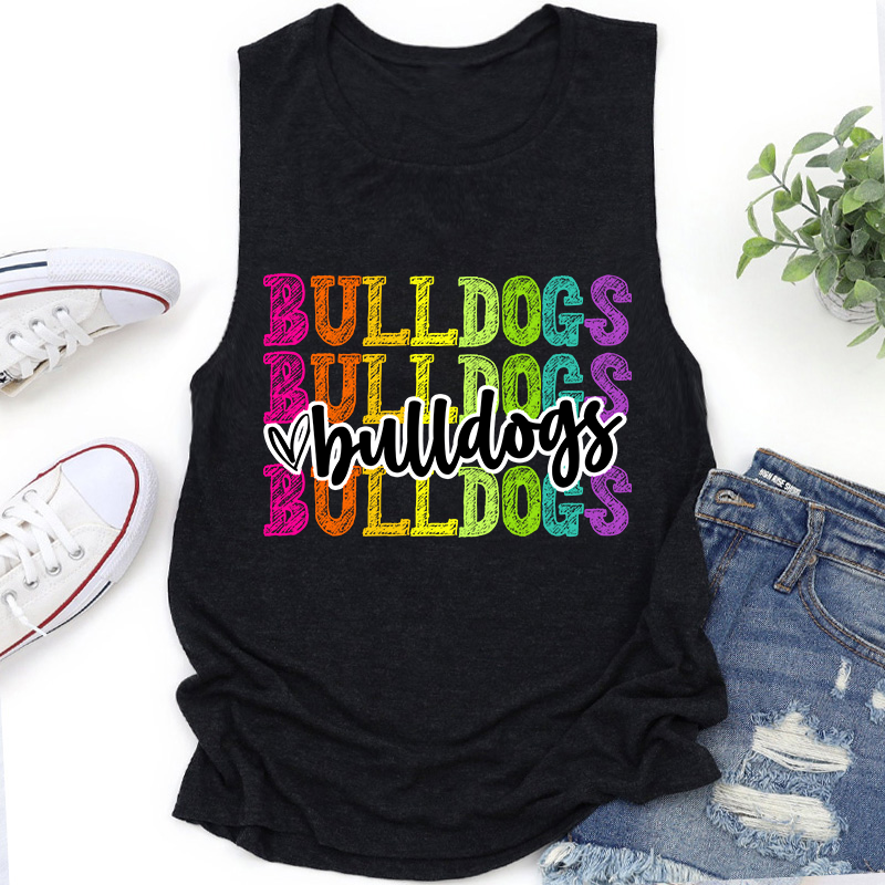 Personalized Mascot Graffiti Font School Spirit Teacher Tank Top