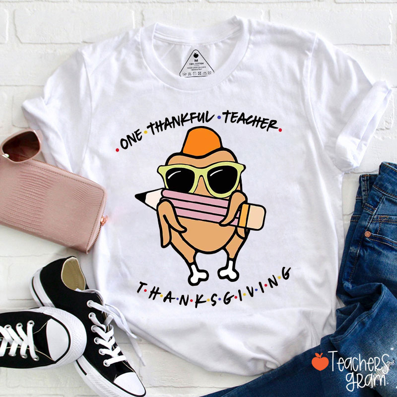 One Thankful Teacher Thanksgiving Teacher T-Shirt