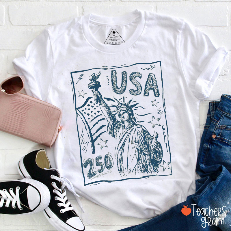 Comfort Colors Statue Of Liberty Teacher T-Shirt
