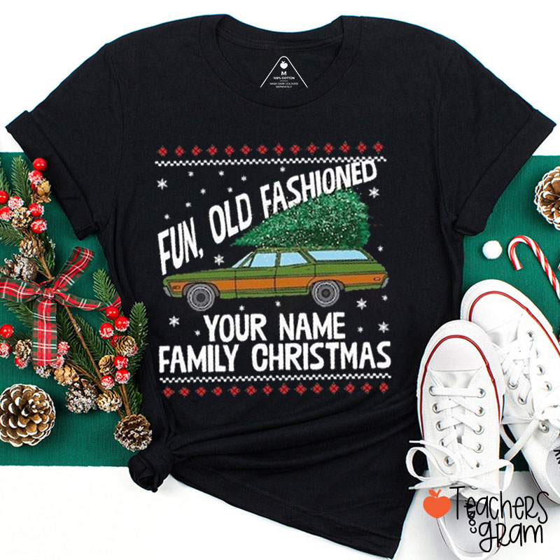 Personalized Name Fun Old Fashioned Teacher T-Shirt