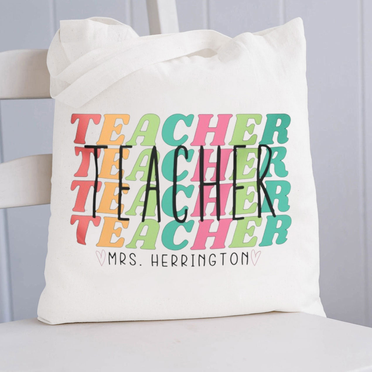 Personalized Teacher Name Teacher Tote Bag