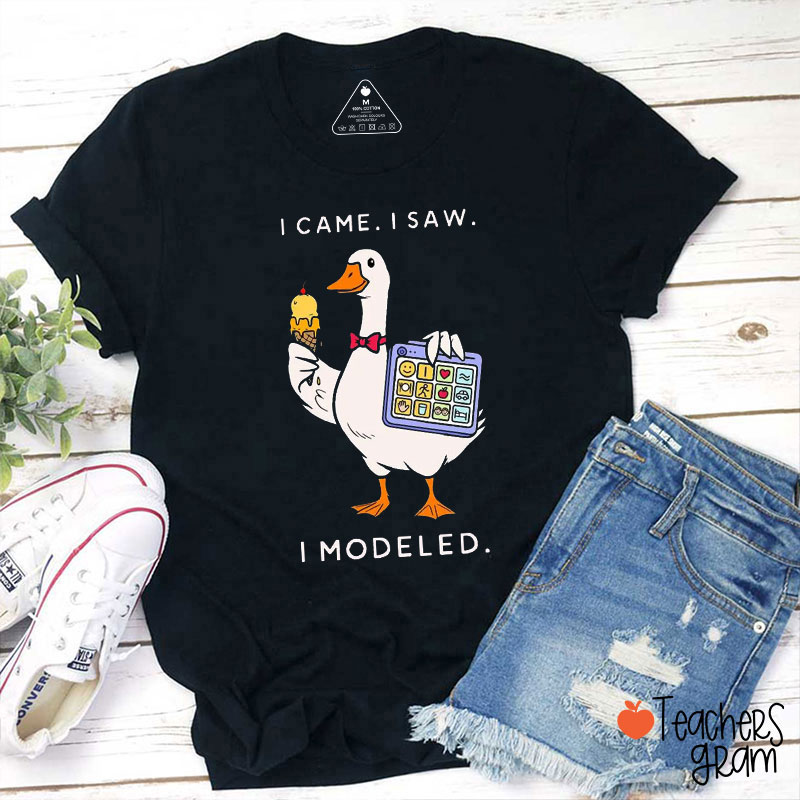 I Came I Saw I Modeled Silly Goose Teacher T-Shirt