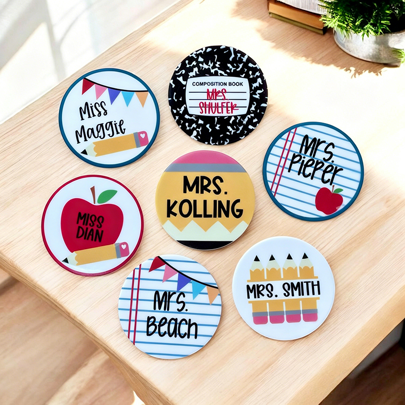 Personalized School Stuff Teacher Coasters