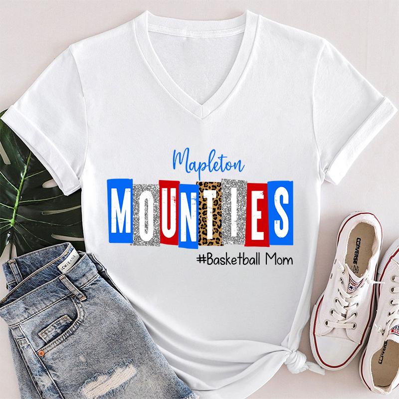 Personalized School Spirit Cheer For You Teacher Female V-Neck T-Shirt