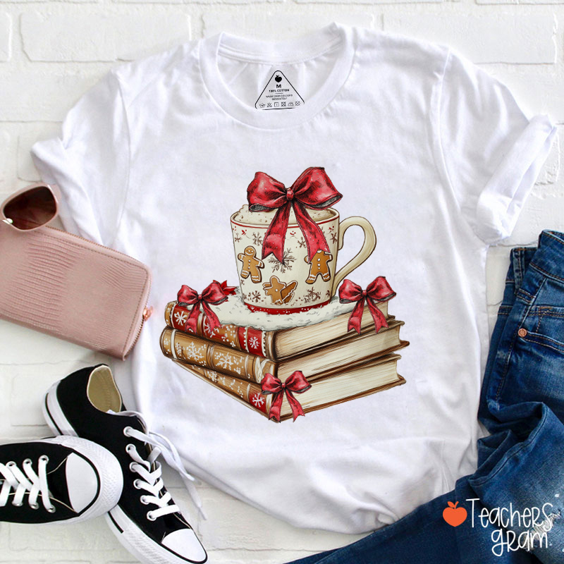 Reading And Drinking Coffee Teacher T-Shirt