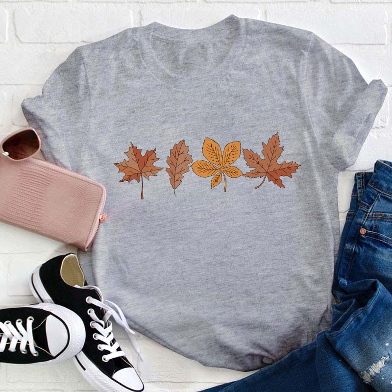 Autumn Leaves Autumn Colors Teacher T-Shirt