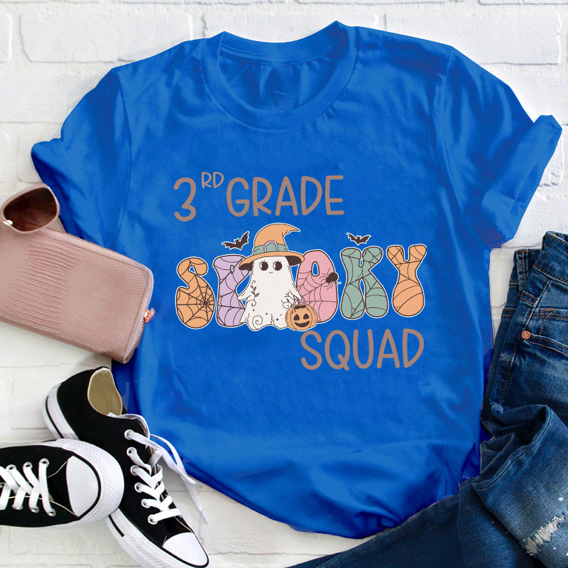 Personalized Grade Spooky Squad Teacher T-Shirt