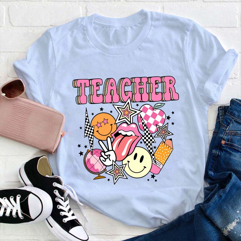 Retro Teacher Life Teacher T-Shirt