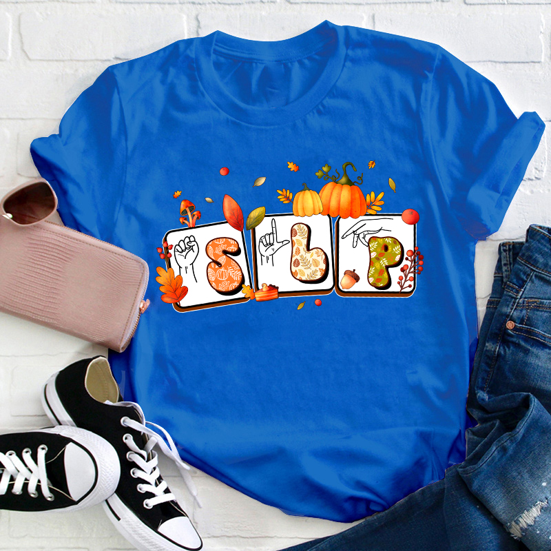Fall Pumkin Slp Teacher T-Shirt