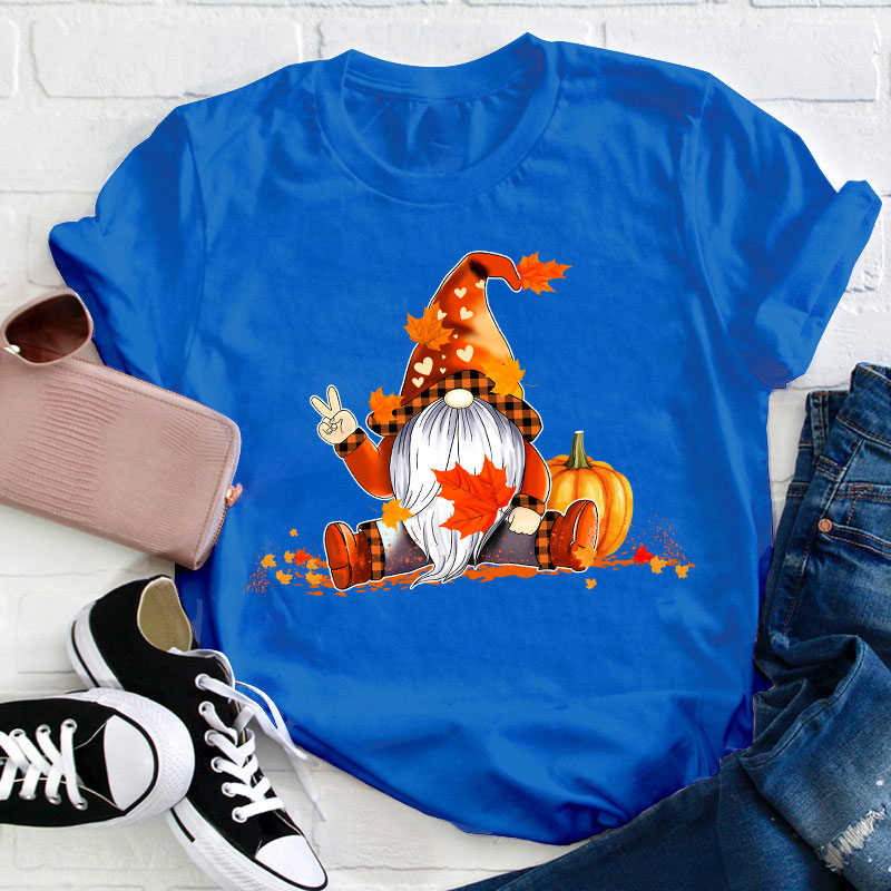Autumn Gnome Teacher T-Shirt