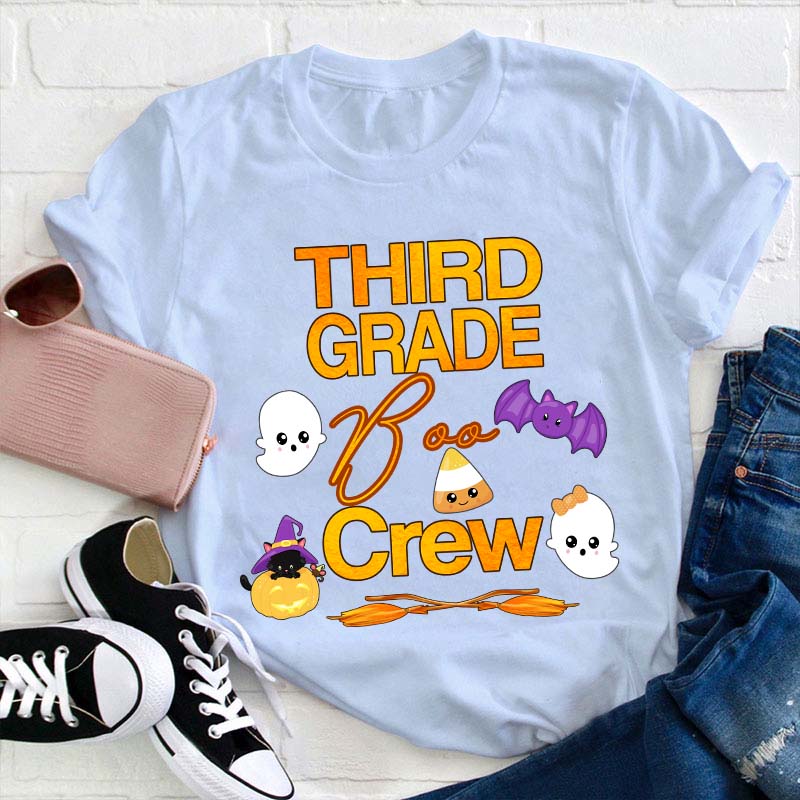 Personalized Grade Boo Crew Teacher T-Shirt