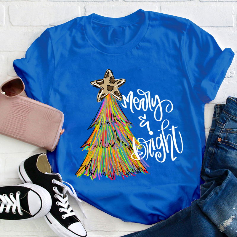Merry And Bright Teacher T-Shirt