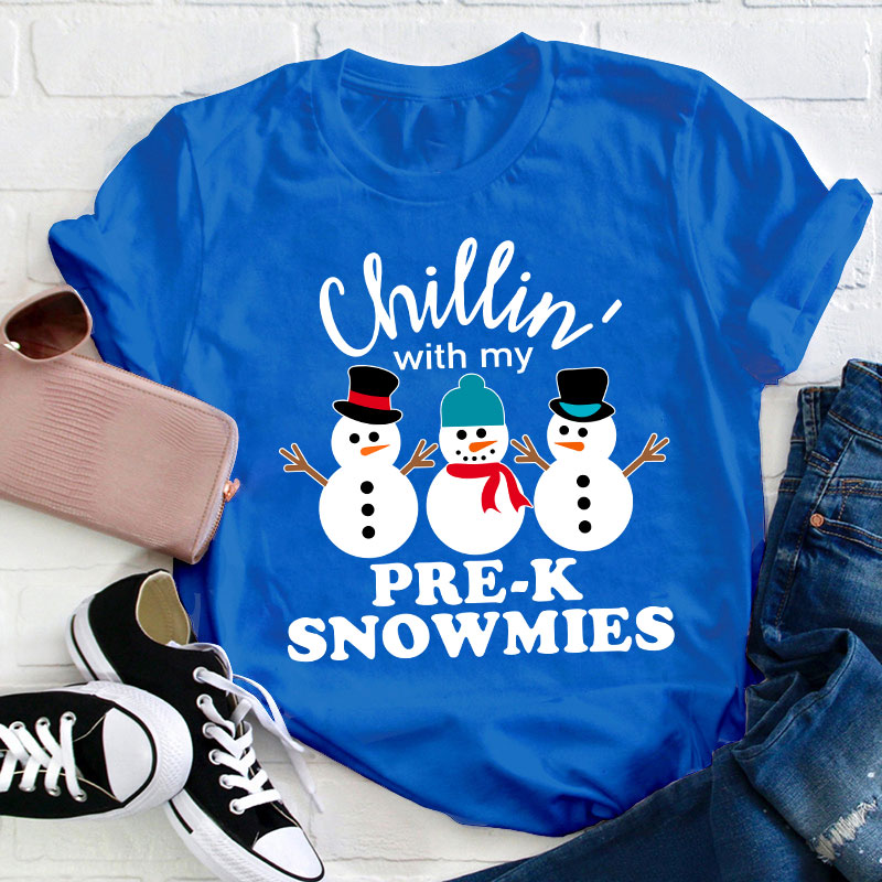 Personalized Grade Chillin' With My Snowmies Teacher T-Shirt