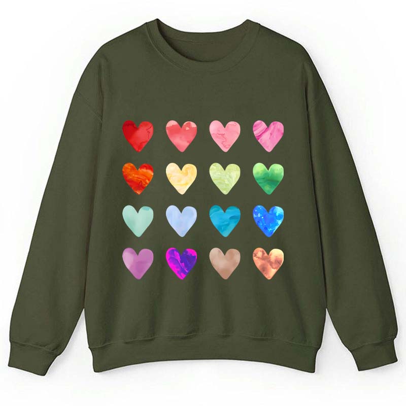 Colorful Love Combination Teacher Sweatshirt