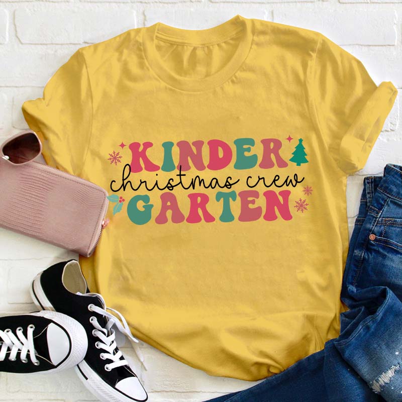 Personalized Grade Christmas Crew Teacher T-Shirt