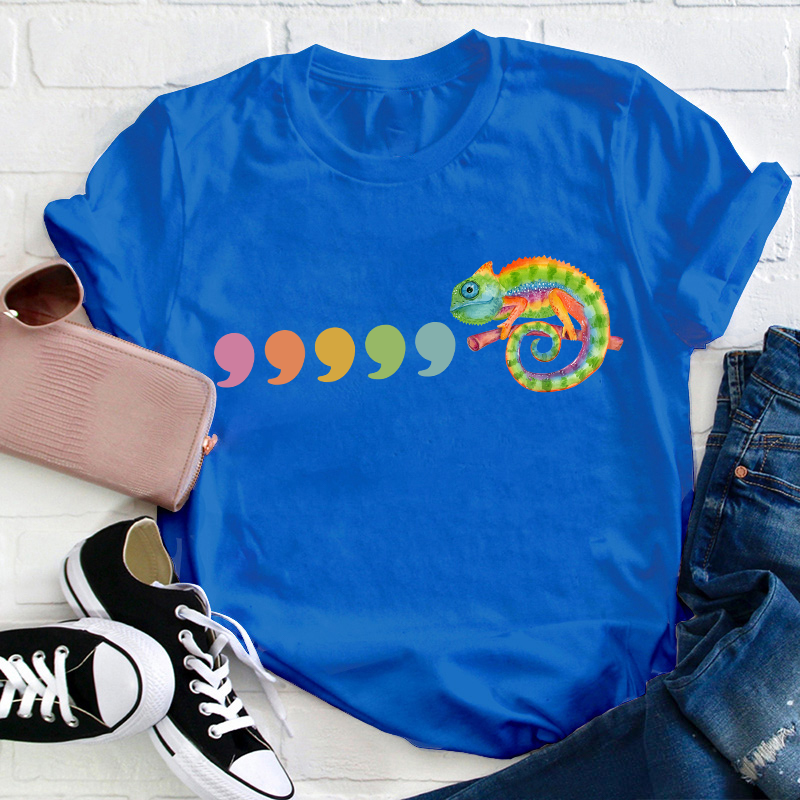 Comma Comma Chameleon Teacher T-Shirt