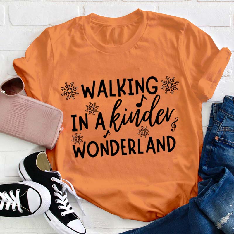 Personalized Walking In A Wonderland Teacher T-Shirt