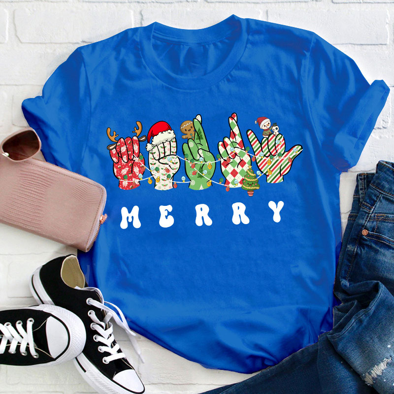 Merry Gesture Teacher T-Shirt
