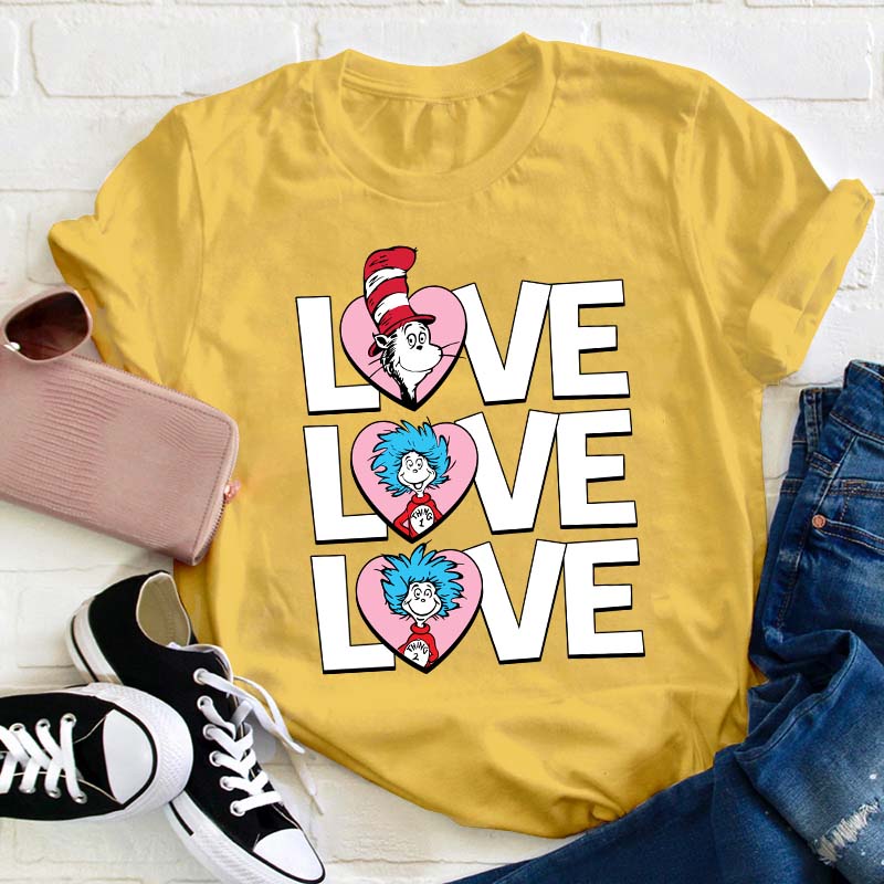Valentine's Day With Cat And Things Teacher T-Shirt
