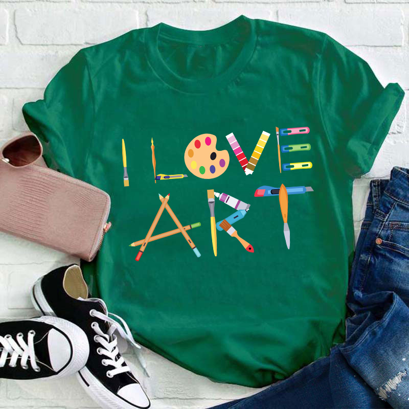 I Love Art Teacher T-Shirt