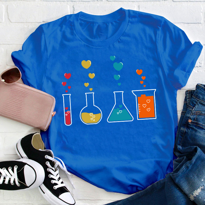 Cute Chemistry Hearts Teacher T-Shirt