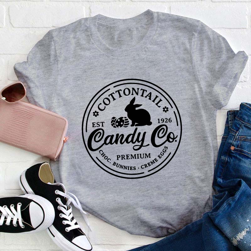 Cottontail Candy Company Easter Teacher T-Shirt