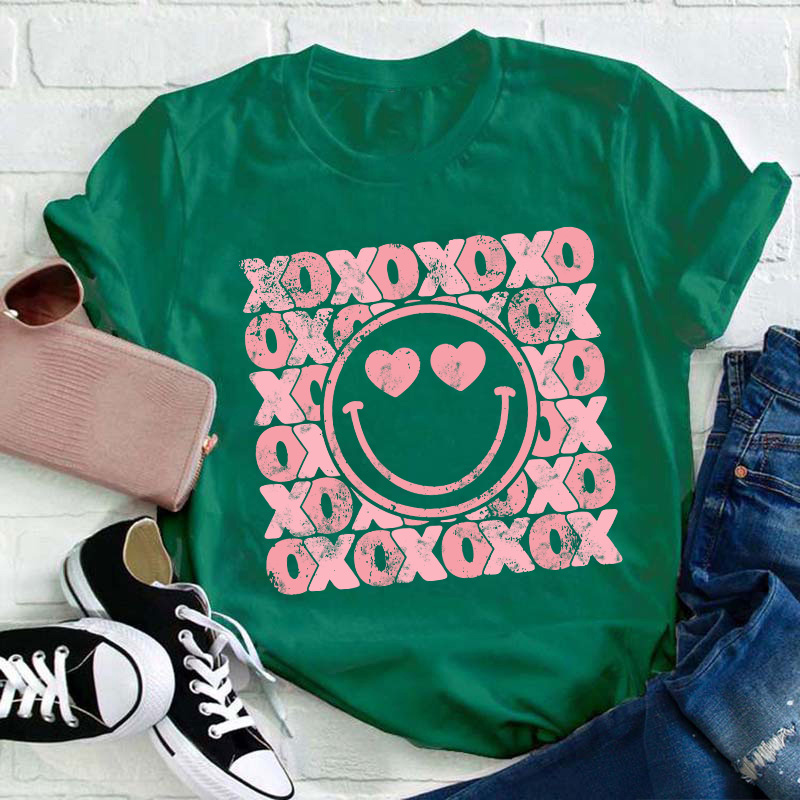 XOXO Smiling Face Teacher T-Shirt