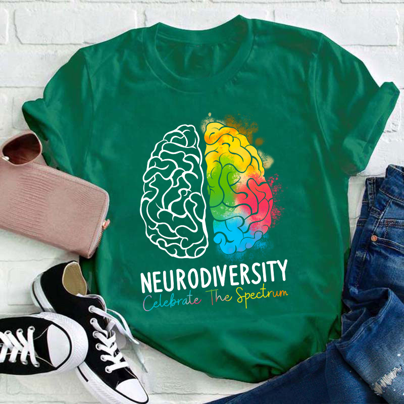 Neurodiversity Celebrate The Spectrum Teacher T-Shirt