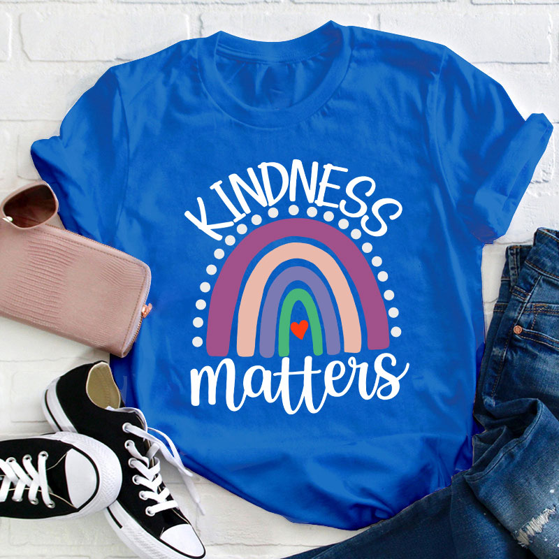 Kindness Matter Rainbow Teacher T-Shirt