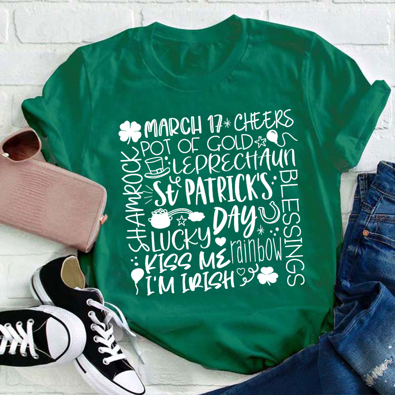 St Patrick's Day Lucky Teacher T-Shirt Sale-Teachersgram