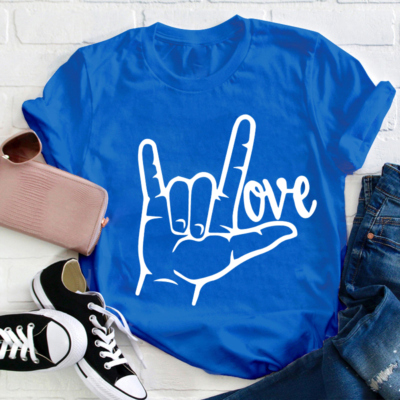 Peace Sign Love Teacher T-Shirt