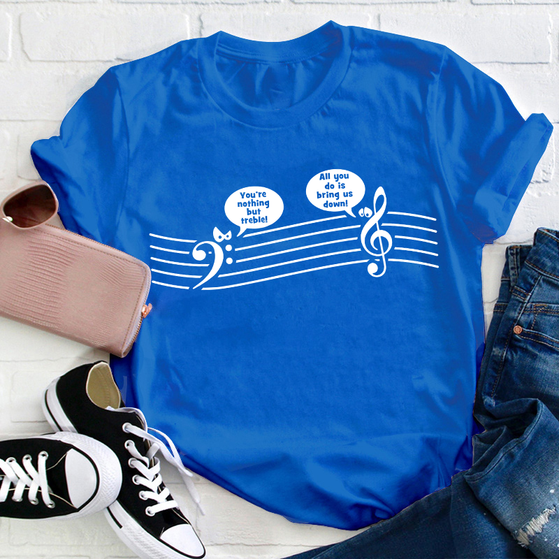 Funny Music Notes Teacher T-Shirt