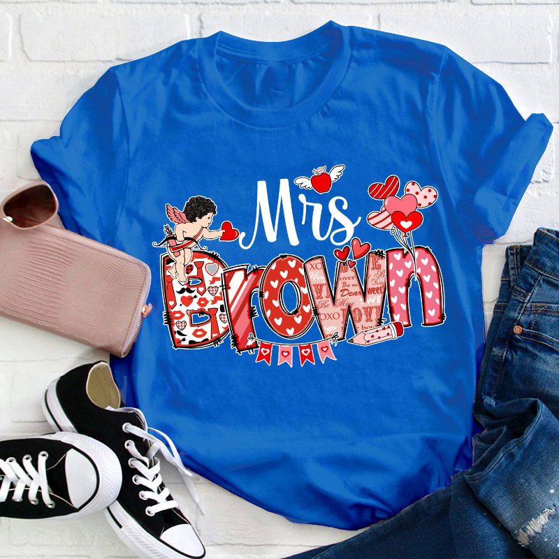 Personalized Valentine Cute Teacher T-Shirt