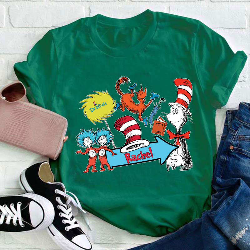 Personalized Name The Cat In The Hat Teacher T-Shirt